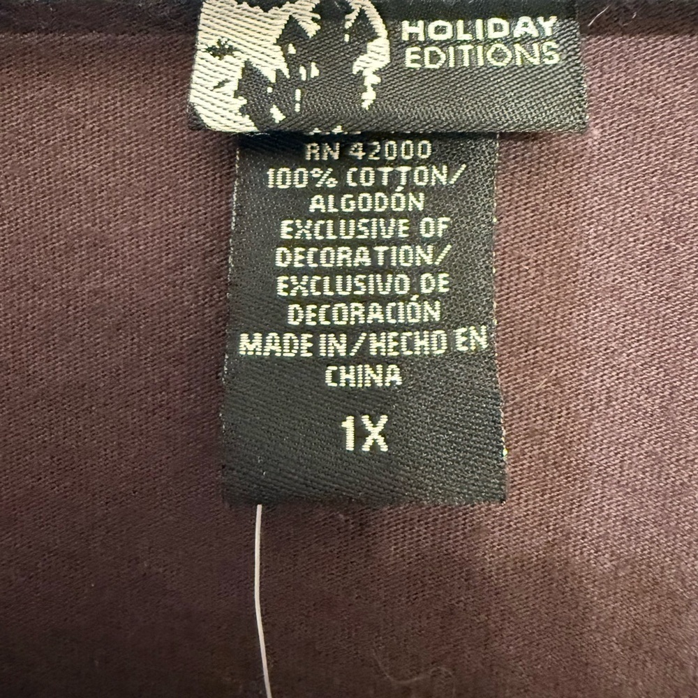 Holiday Editions Chocolate Top with Embroidery - Picture 2 of 9